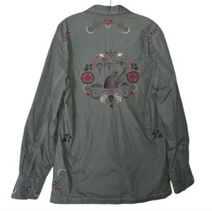 Marc Ecko Cut & Sew Embroidered Military Jacket Medium